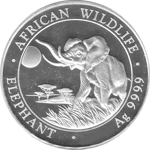Somalia Elefant 1 Unze Silber 2016