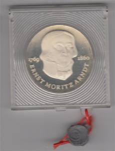 DDR 1985 20 Mark Silber Gedenkmünze Moritz Arndt PP verplombt