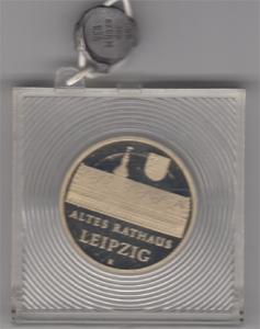 DDR 1984 5 Mark Gedenkmünze Altes Rathaus Leipzig PP verplombt