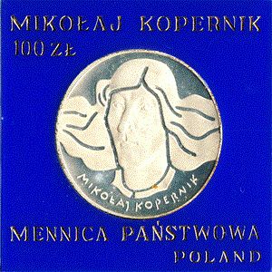 Polen 100 Zlotych Silber 1974 Mikolaj Kopernik