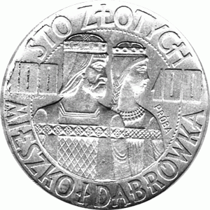 Polen 100 Zlotych Silber 1966 Mieszko i Dabrowka