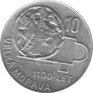 10 Korun, Tschechoslowakei, 1966, 1100 Jahre Großmährisches Reich