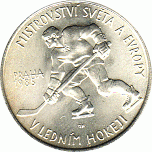 100 Korun, Tschechoslowakei, 1985, Eishockey Weltmeisterschaft 