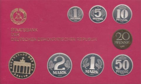 DDR KMS Kursmünzensatz PP 1986 Brandenburger Tor