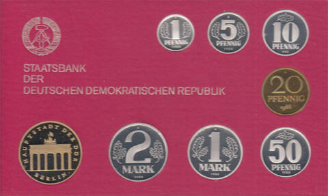 DDR KMS Kursmünzensatz PP 1988 Brandenburger Tor
