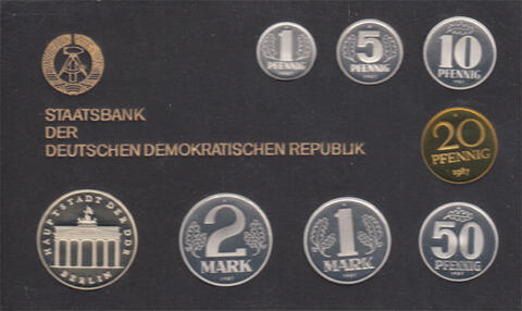 DDR KMS Kursmünzensatz PP 1987 Brandenburger Tor