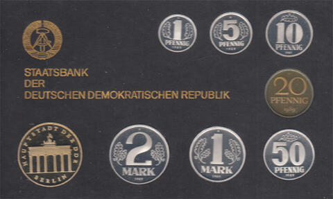 DDR KMS Kursmünzensatz PP 1989 Brandenburger Tor