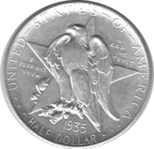 Halve Dollar 1935 Texas 1/2 Silber Dollar