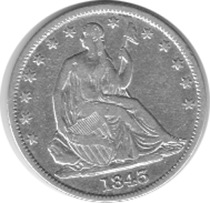 Halve Dollar 1839-1891 Seated Liberty 1/2 Silber Dollar