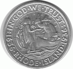 Halve Dollar 1936  Rhode Island 1/2 Silber Dollar