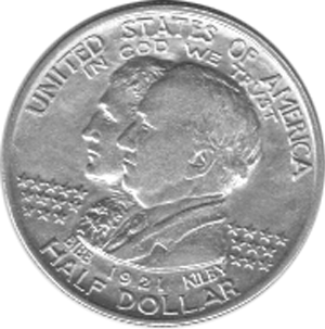 Halve Dollar 1921 Alabama 1/2 Silber Dollar