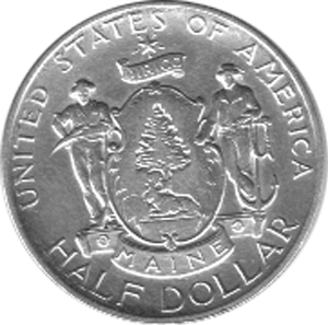Halve Dollar 1920 Maine 1/2 Silber Dollar