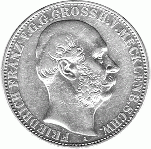 Deltdeutschland Taler Mecklenburg Schwerin Friedrich Franz 1864