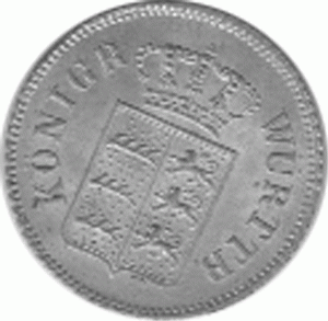 Altdeutschland Württemberg 6 Kreuzer Wilhelm 1845