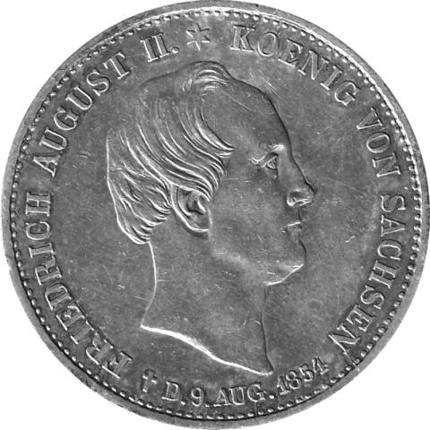 Altdeutschland Sachsen Taler Friedrich Ausgust 1854