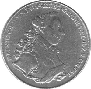Reuss Jüngere Linie Ebersdorf Heinrich XXIV Taler 1765 