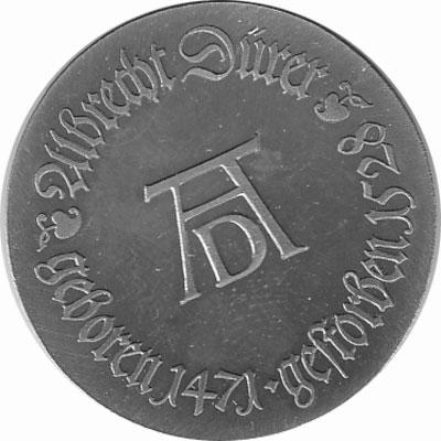 DDR Probe Aluminiumabschlag Albrecht Dürer 1971