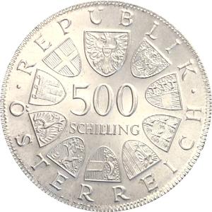 500 Schilling Silbermünzen Österreich 