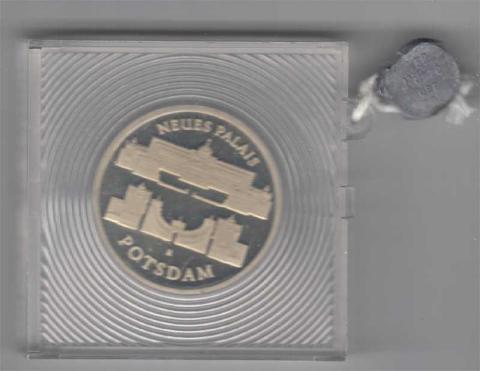 DDR 1986 5 Mark Silber Gedenkmünze Potsdam Neues Palais PP verplombt