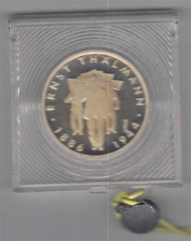 DDR 1986 10 Mark Silber Gedenkmünze Ernst Thälmann PP verplombt