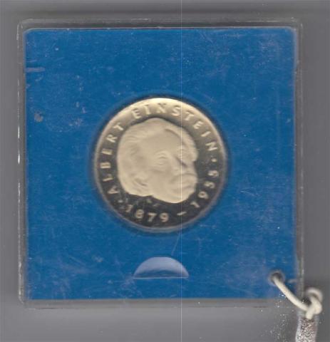 DDR 1979 5 Mark Silber Gedenkmünze Albert Einstein PP verplombt