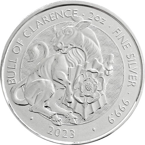 Tudor Beasts 2023 2 Unzen Silber Bull of Clarence