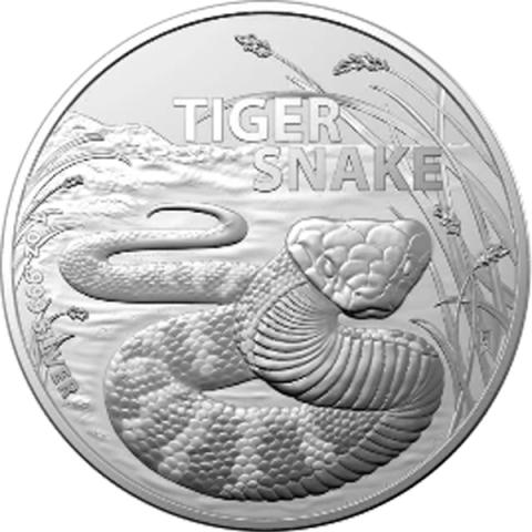 Australian Dangerous Tiger Snake 1 Unze Silbermünze 2024