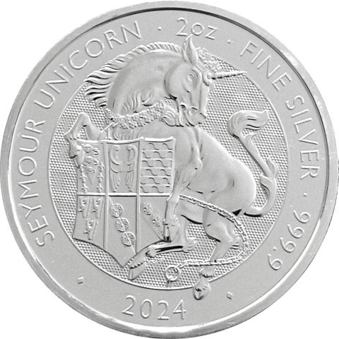 Tudor Beasts 2024 2 Unzen Silber Seymour Unicorn