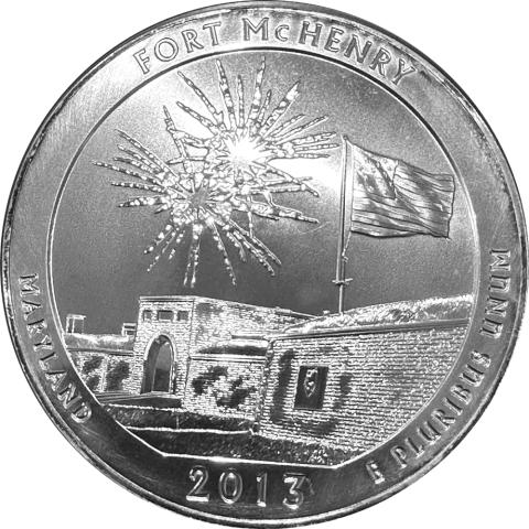 America the Beautiful 5 Unzen Silber Fort McHenry 2013