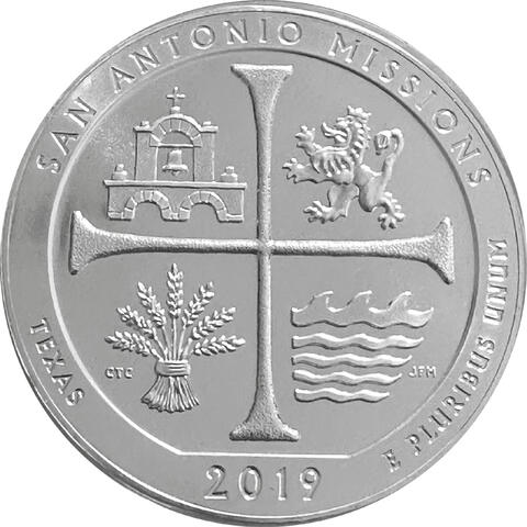 America the Beautiful 5 Unzen Silber San Antonio Missions 2019