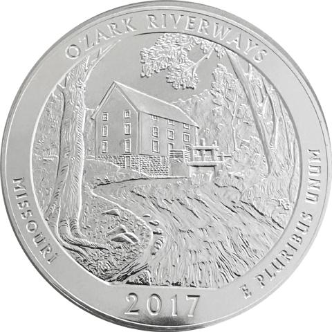 America the Beautiful 5 Unzen Silber Ozark Riverways 2017