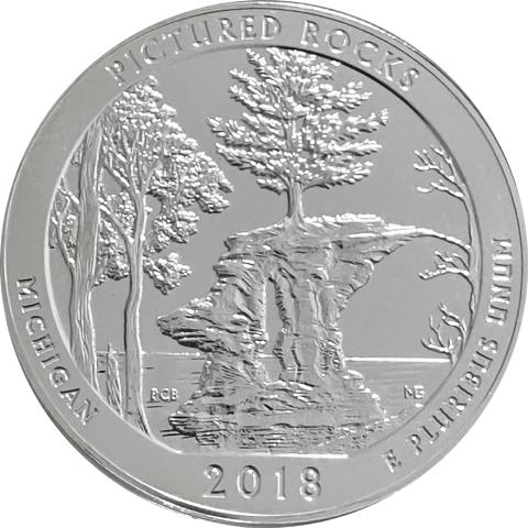 America the Beautiful 5 Unzen Silber Pictured Rocks 2018