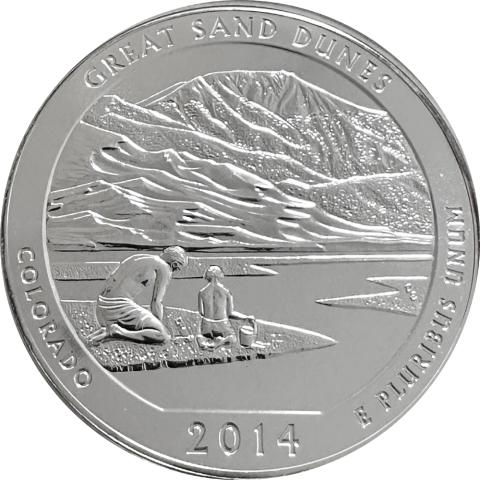 America the Beautiful 5 Unzen Silber Great Sand Dunes 2014
