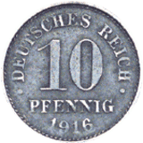 Kursmünze 10 Pfennig