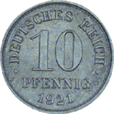 Kursmünze 10 Pfennig