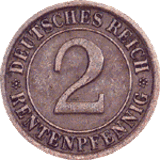 Kursmünze 2 Pfennig