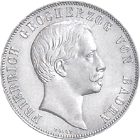 Altdeutschland Baden Friedrich Gedenkgulden 1863