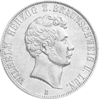 Altdeutschland Braunschweig Herzog Wilhelm Vereinsdoppeltaler 1856