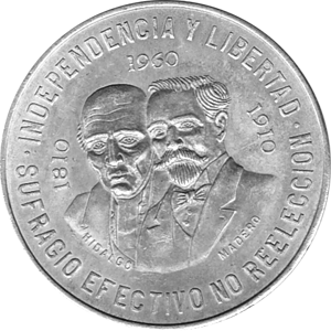 10 Pesos 1960 Mexico, War of Independence 150th Anniversary