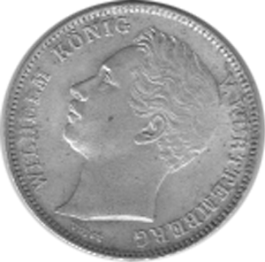Altdeutschland Württemberg 1/2 Gulden Wilhelm 1844