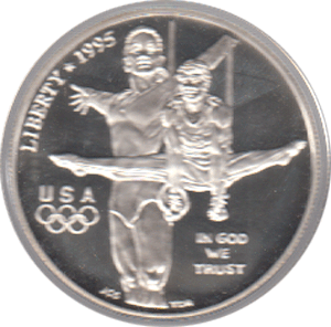 USA, 1 Dollar 1995, Turner an Ringen und Gymnastin