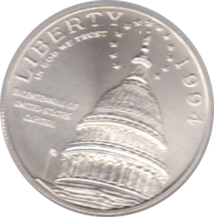 1 Dollar USA, Silbermünze 1994, 200 Jahre Kapitol in Washington