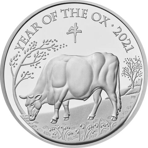 1 Unze Silber 2 Pfund Lunar Ochse 2021