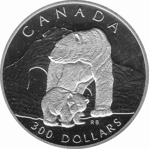 Platin Kanada 1990 Eisbären proof