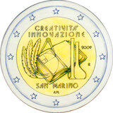 2 Euro 2009 San Marino Folder Kreativität