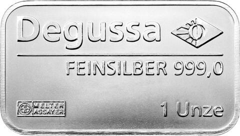 Silberbarren 31,1 Gramm Degussa