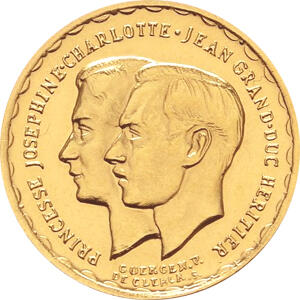 20 Francs Luxemburg Goldmünze Charlotte 1919-1964