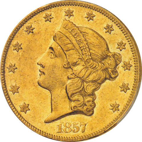 20 Dollar American Liberty Head 1857