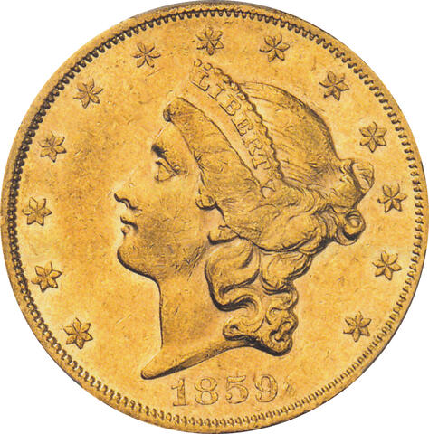 20 Dollar American Liberty Head 1859