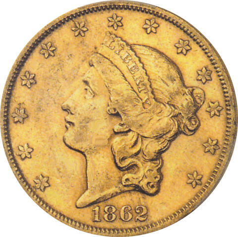 20 Dollar American Liberty Head 1862